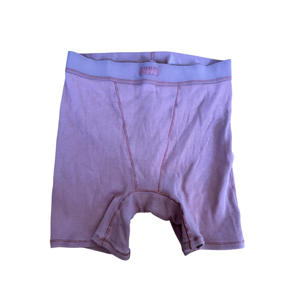 Skims Cotton Rib Boxer Mauve Pink Ribbed Lounge Shorts Size M
